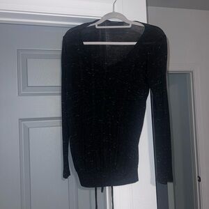 Plein Sud Black Long Sleeve Top with Drawstrings size 6